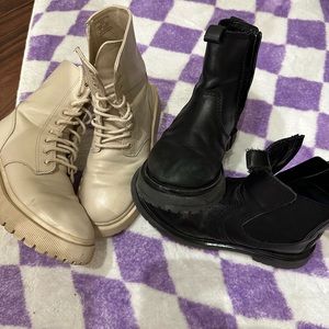 Set of two (2) Zara’s girls combat boots 33 32